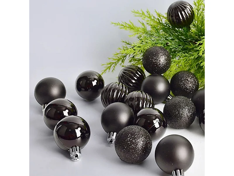 BOULES DE NOËL 311433C 36PCS NOIR