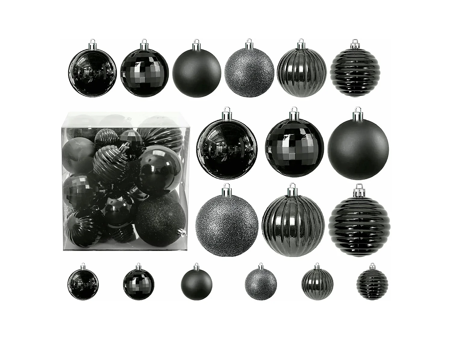 BOULES DE NOËL 311433C 36PCS NOIR