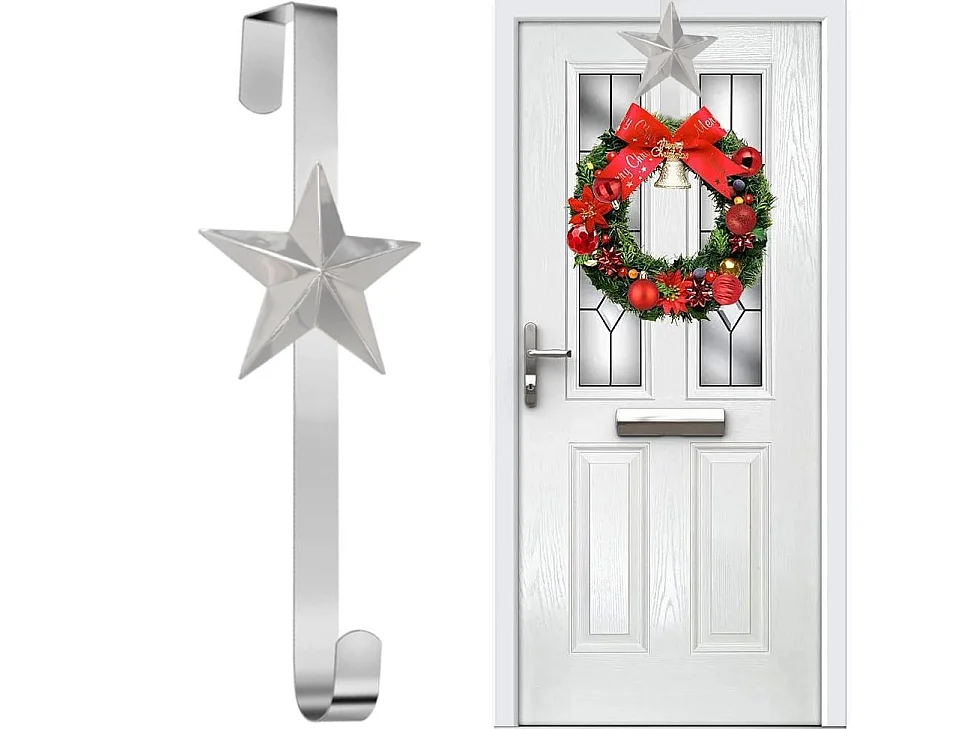 PORTE-MANTEAU DE NOËL ÉTOILE  301079 37CM WHITE