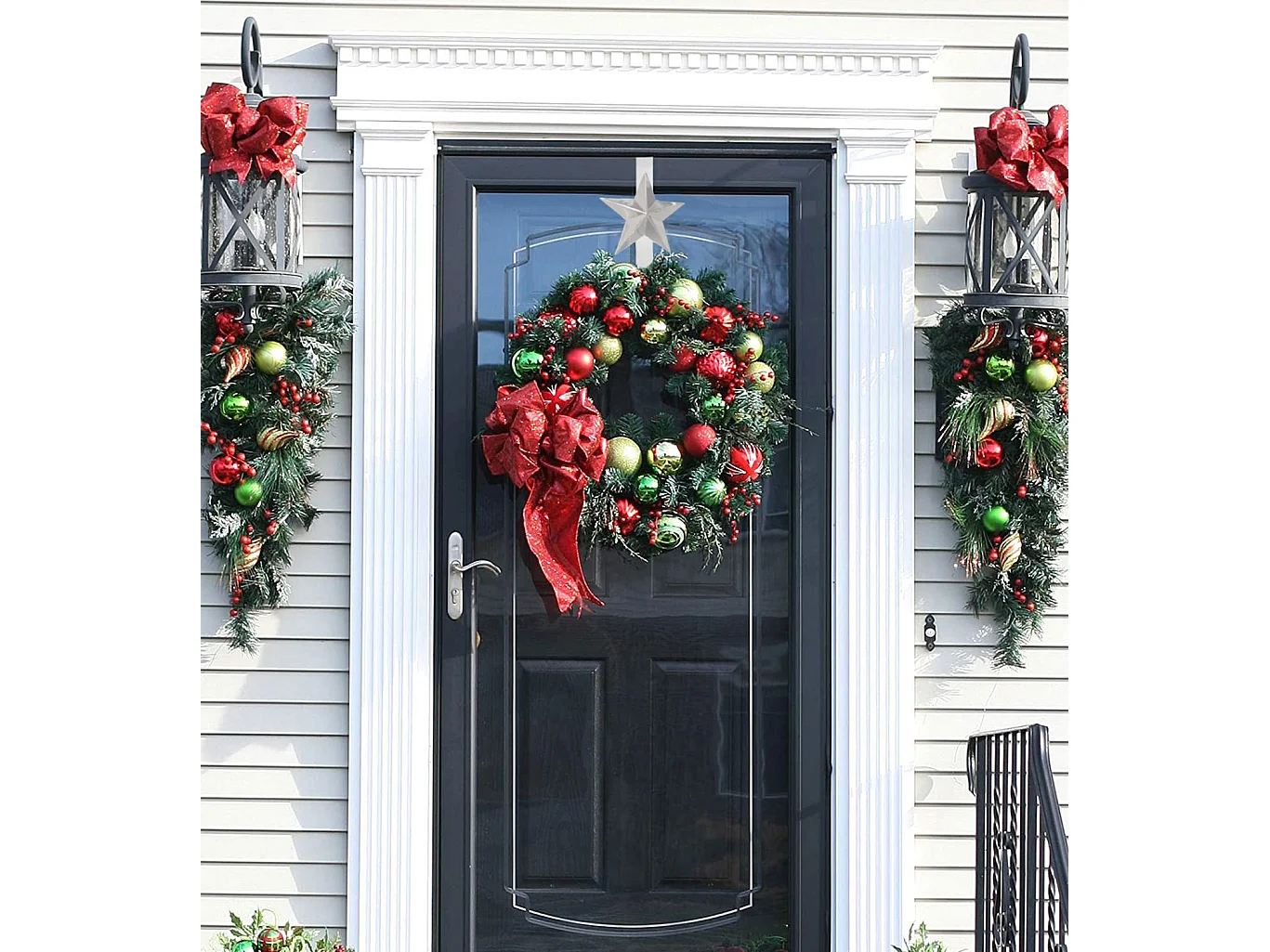 PORTE-MANTEAU DE NOËL ÉTOILE  301079 37CM WHITE