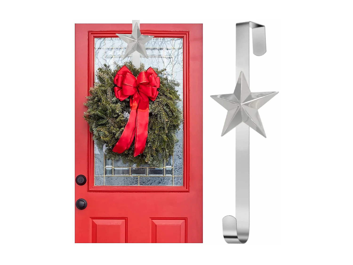 PORTE-MANTEAU DE NOËL ÉTOILE  301079 37CM WHITE