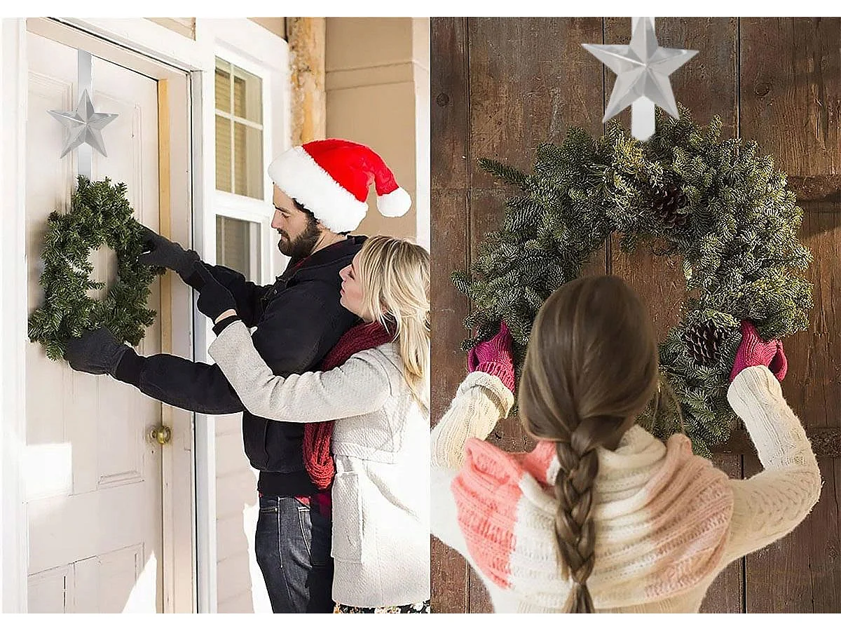 PORTE-MANTEAU DE NOËL ÉTOILE  301079 37CM WHITE