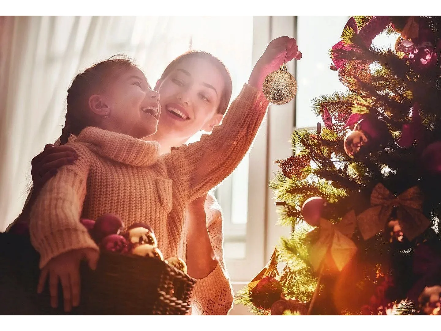 Ensemble de Boules de Noël en Plastique Rose 72 pièces