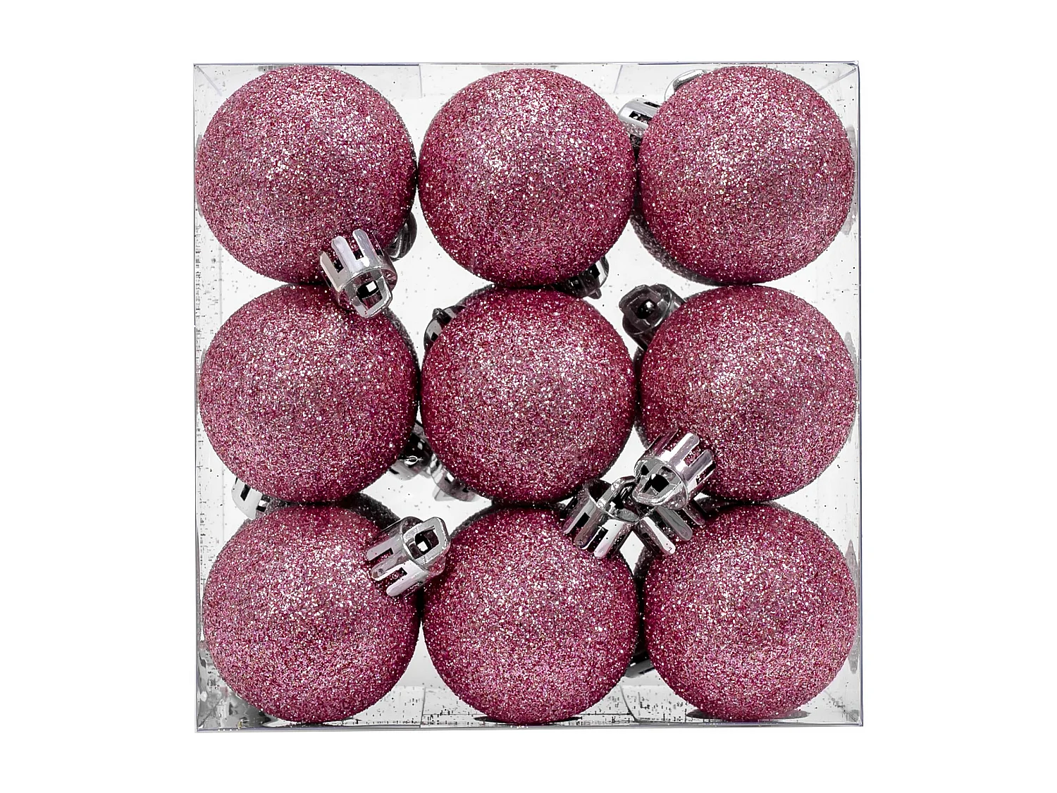 Ensemble de Boules de Noël en Plastique Rose 72 pièces