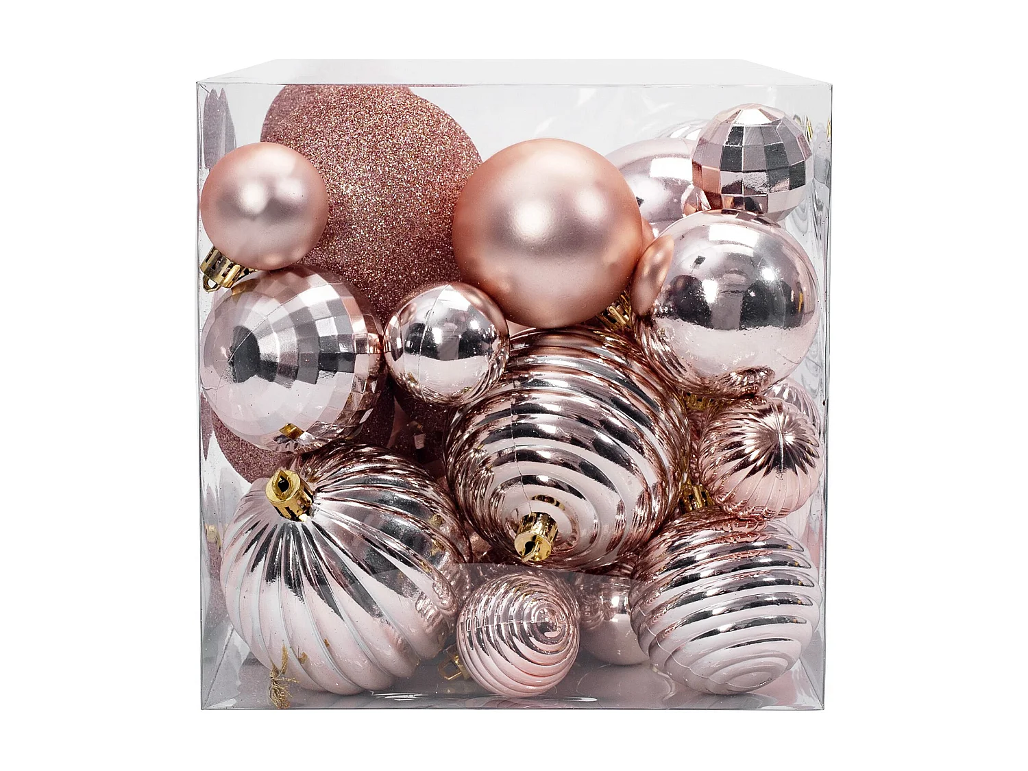 BOULES DE NOËL  311433B 36PCS ROSE GOLD