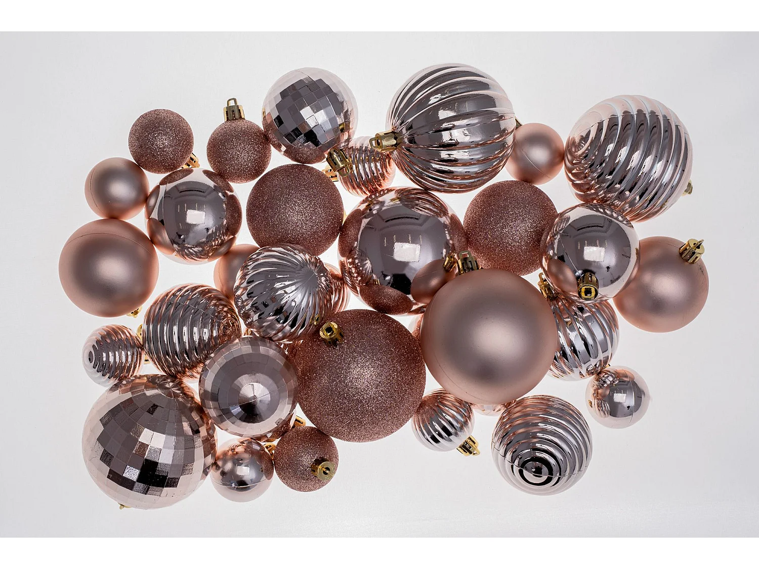 BOULES DE NOËL  311433B 36PCS ROSE GOLD