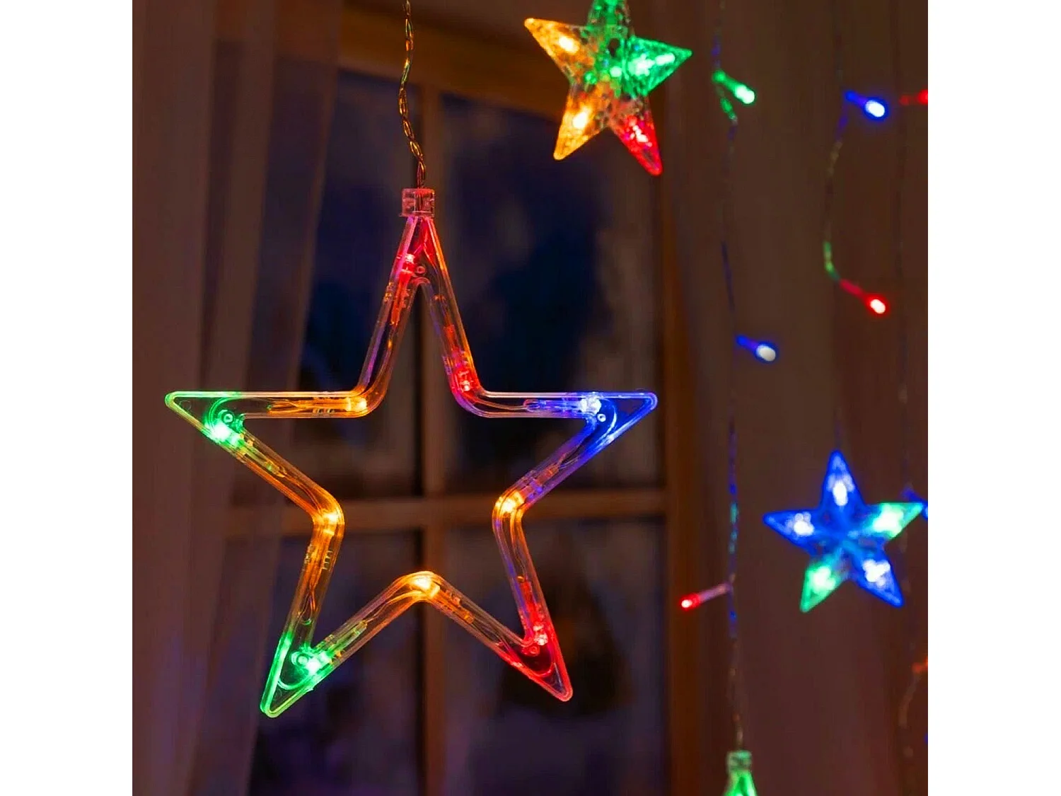 Rideau Étoiles LED avec Télécommande Multicolore