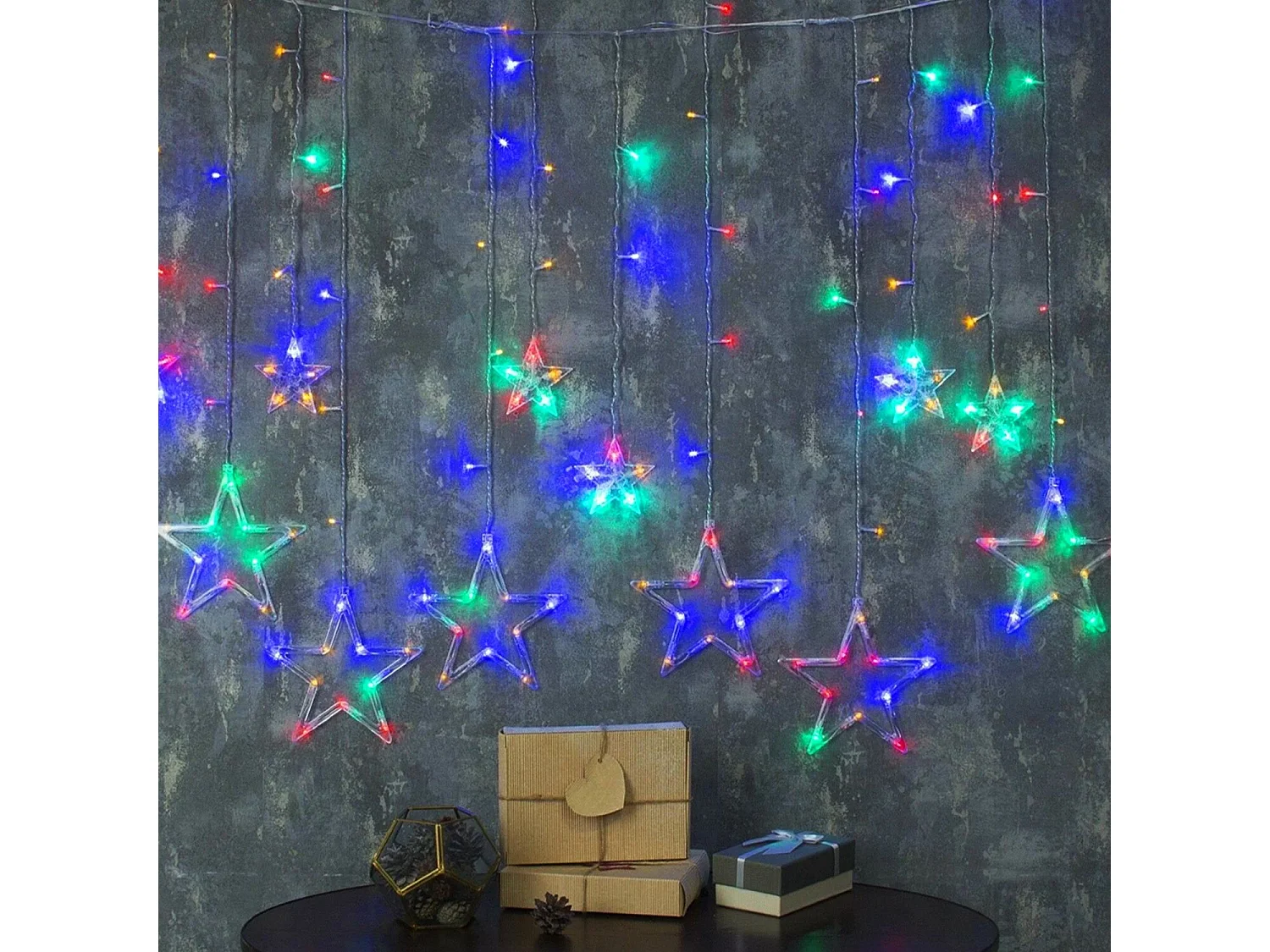 Cortina de Estrellas LED con Control Remoto Multicolor