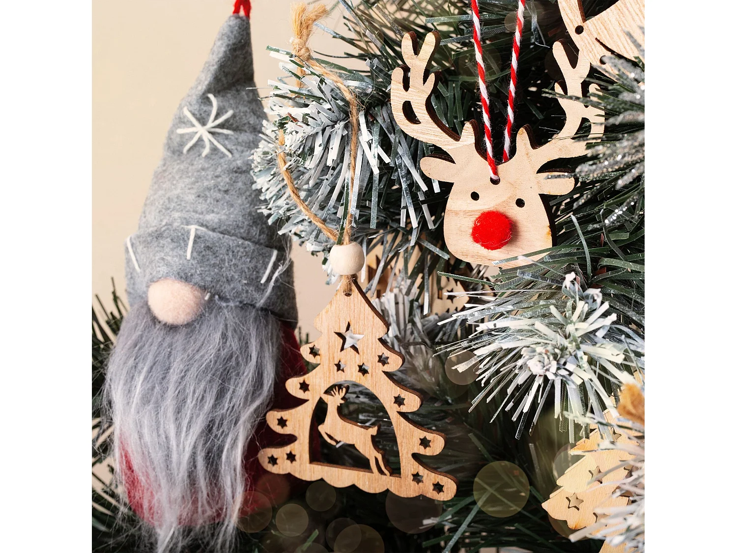 DÉCORATION DE NOËL  SHY-W10868/ 311367 9PCS BEIGE