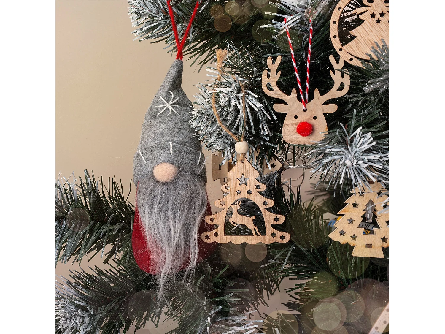 DÉCORATION DE NOËL  SHY-W10868/ 311367 9PCS BEIGE