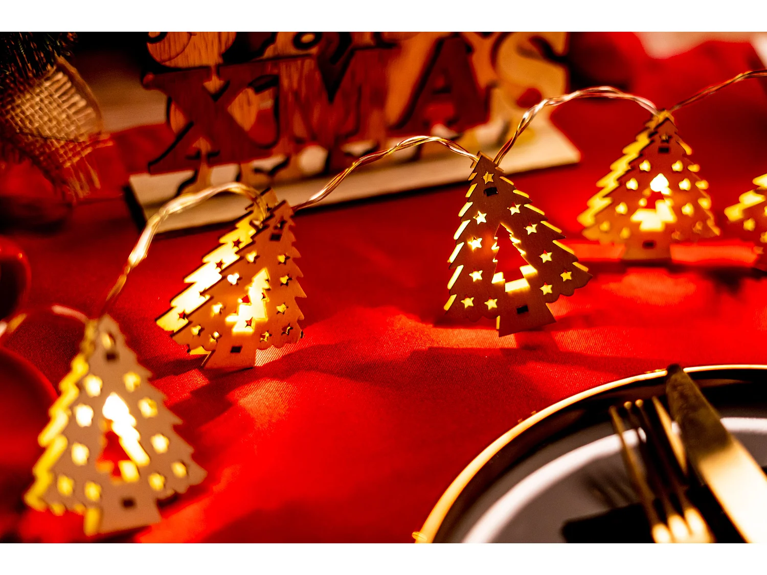 GUIRLANDE LUMINEUSE DE NOËL SAPIN DE NOËL LED XB-001  LIGHT GOLD