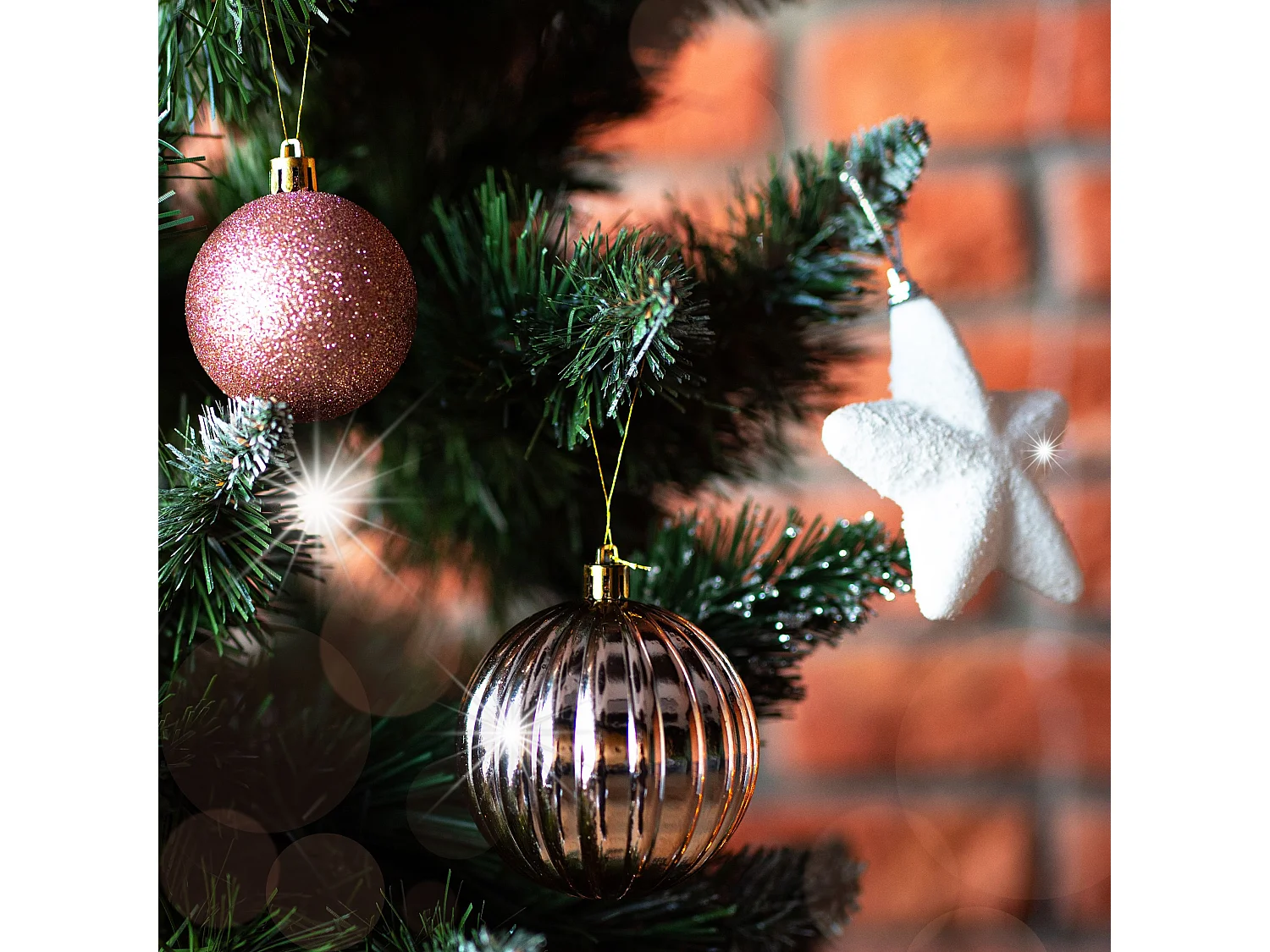 ENSEMBLE BOULES DE NOËL 115 pcs PINK