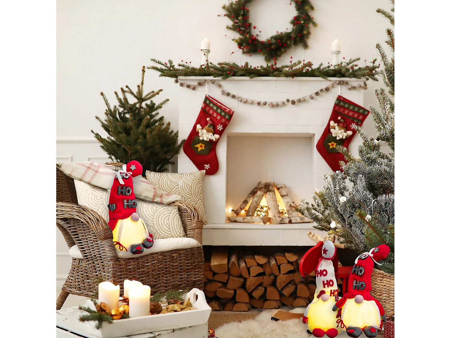 GNOME DE NOËL LED YX058 36CM WHITE