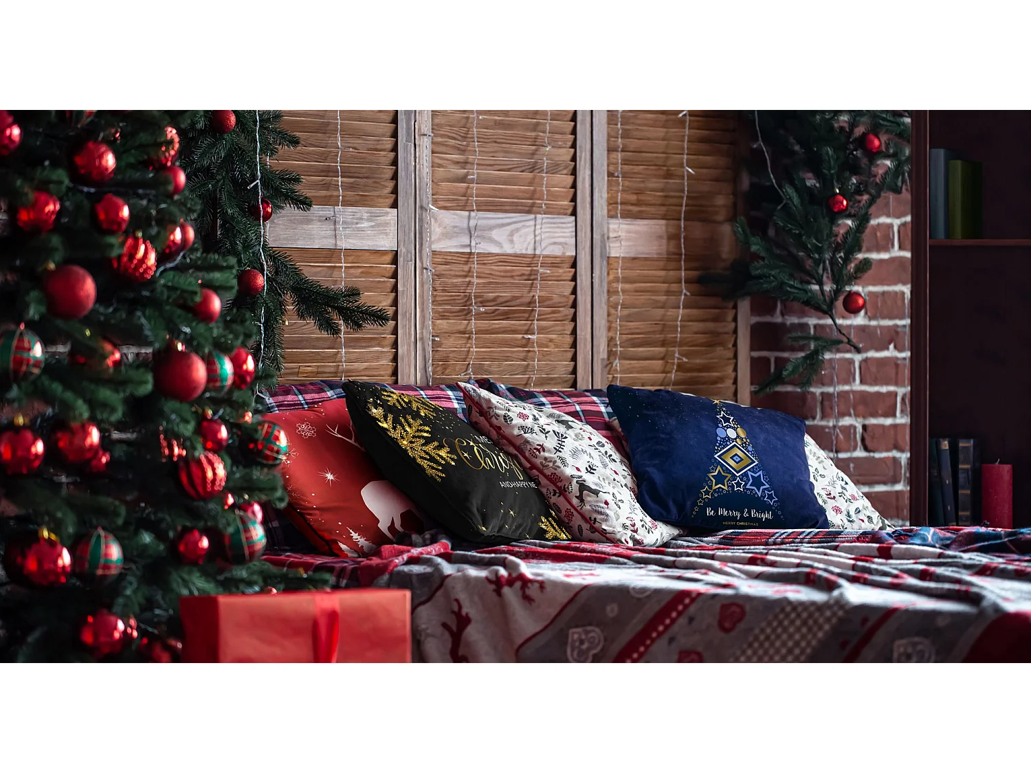 HOUSSE DE COUSSIN DE NOËL 3D 48 45X45 BLUE