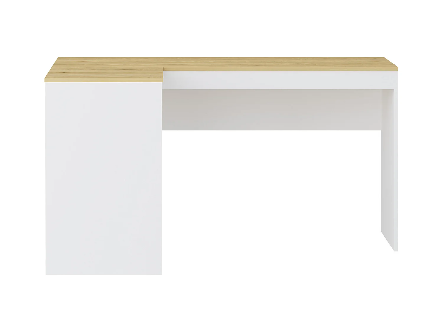 Bureau avec rangements - Coloris : Blanc et naturel - RIDOVA