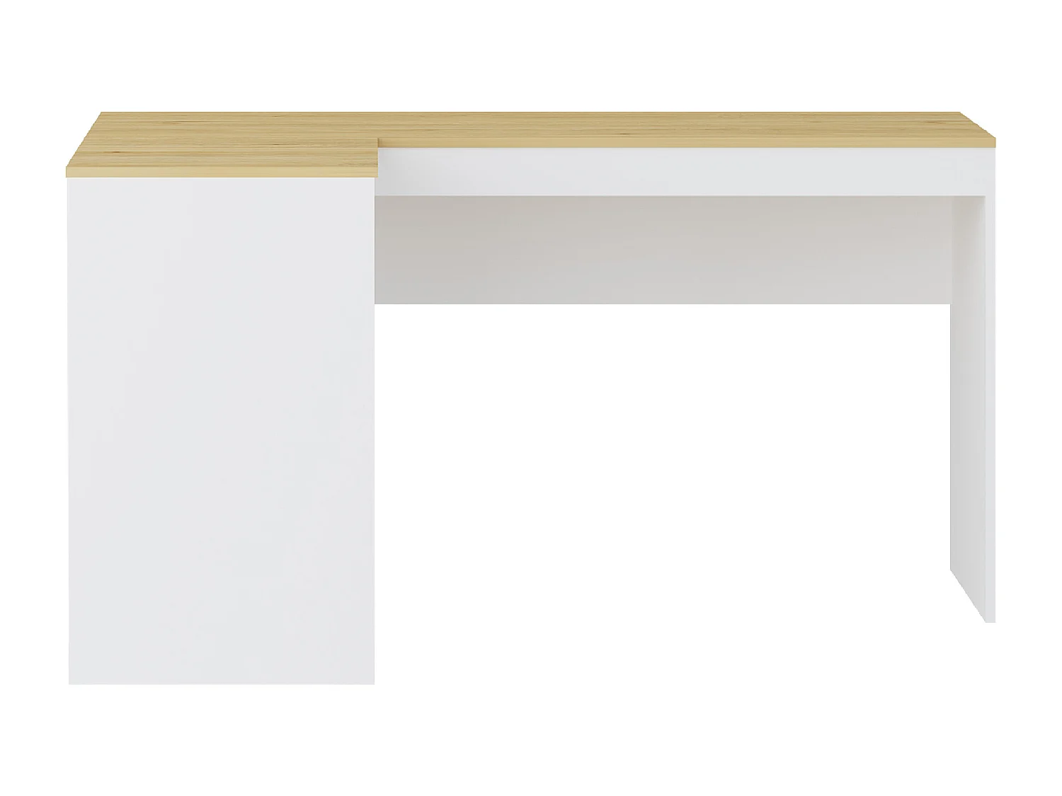 Bureau avec rangements - Coloris : Blanc et naturel - RIDOVA