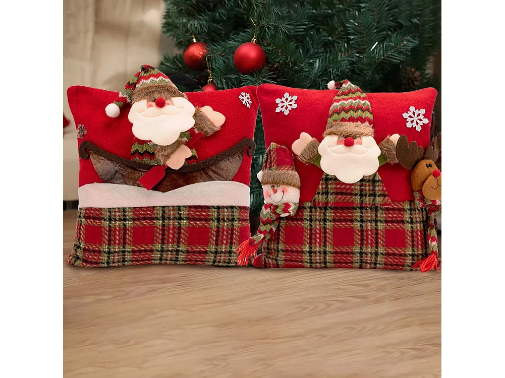 HOUSSE DE COUSSIN DE NOËL  YX021 40X40 DARK RED