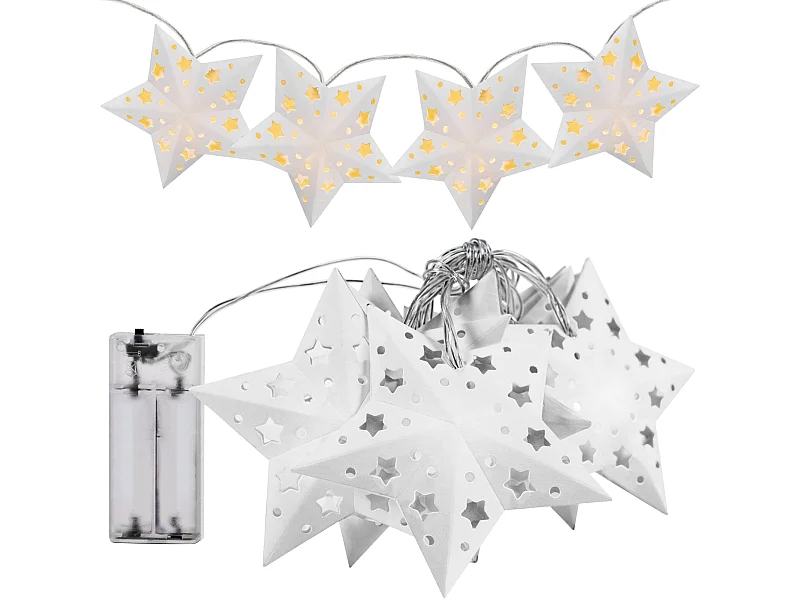 GUIRLANDE LUMINEUSE DE NOËL ÉTOILE LED CD008  WHITE