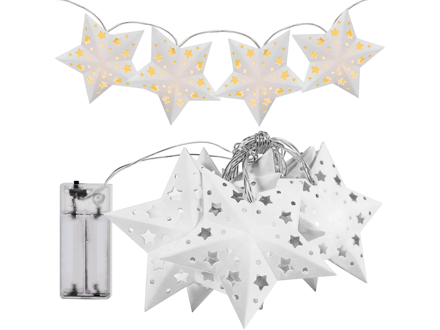 GUIRLANDE LUMINEUSE DE NOËL ÉTOILE LED CD008  WHITE