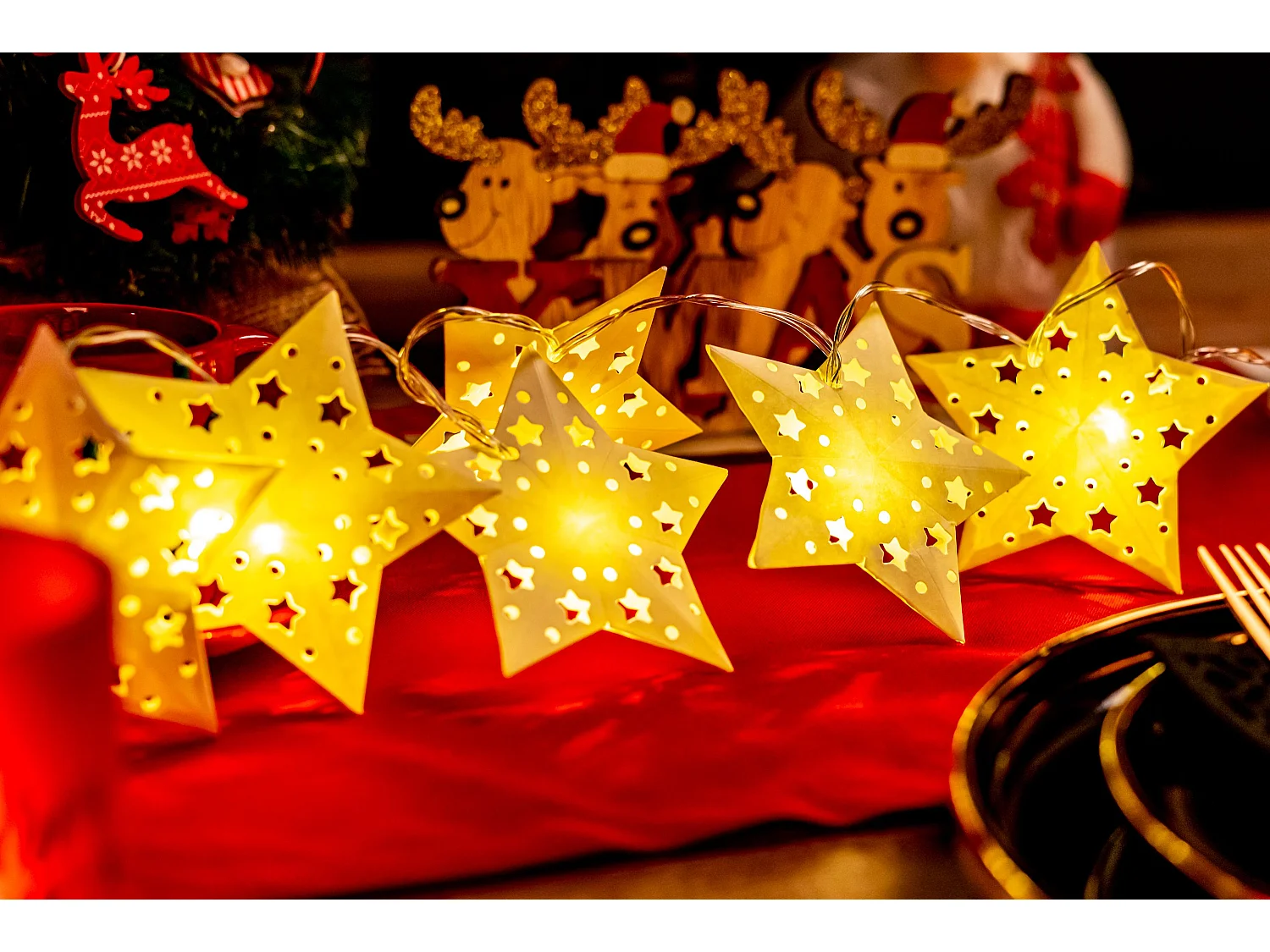 GUIRLANDE LUMINEUSE DE NOËL ÉTOILE LED CD008  WHITE