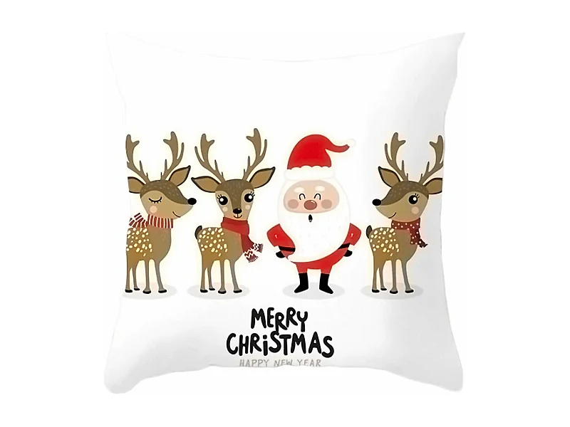 HOUSSE DE COUSSIN DE NOËL 3D 32 45X45 WHITE