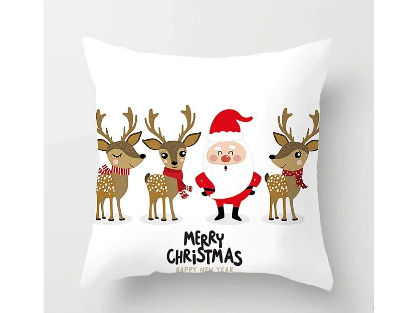 HOUSSE DE COUSSIN DE NOËL 3D 32 45X45 WHITE