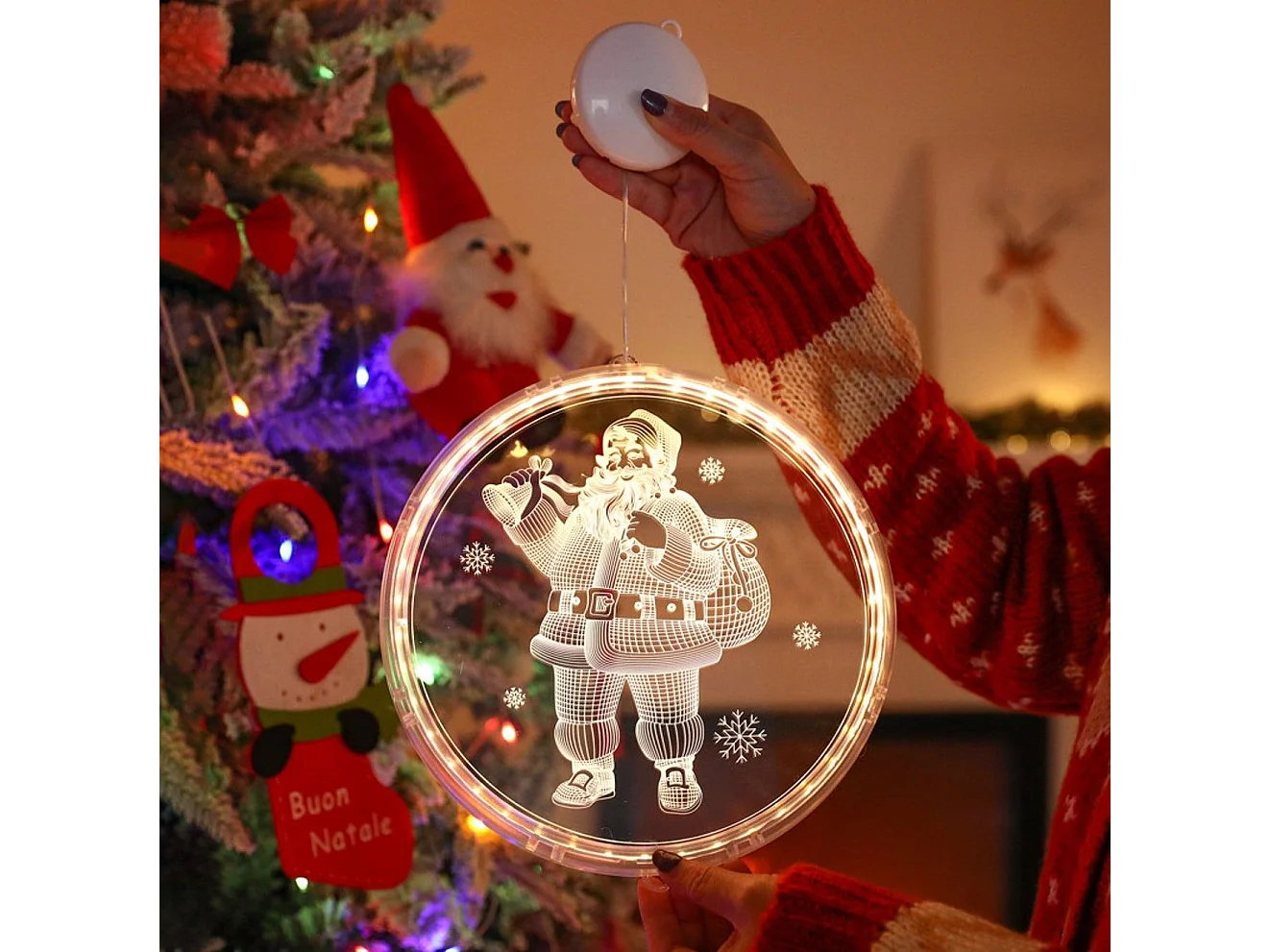 DÉCORATION DE NOËL PÈRE NOËL LED CD003  GREY