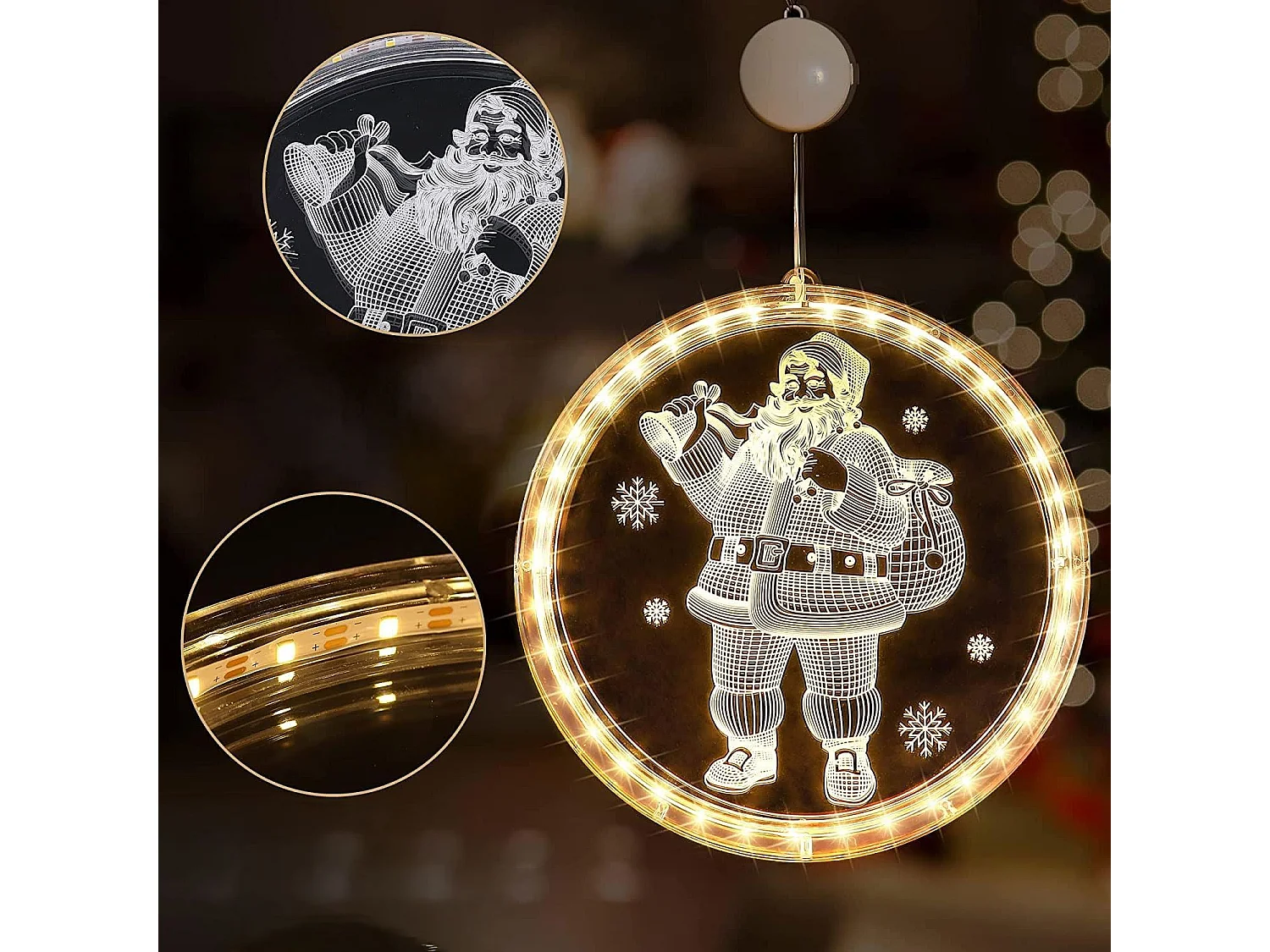 DÉCORATION DE NOËL PÈRE NOËL LED CD003  GREY