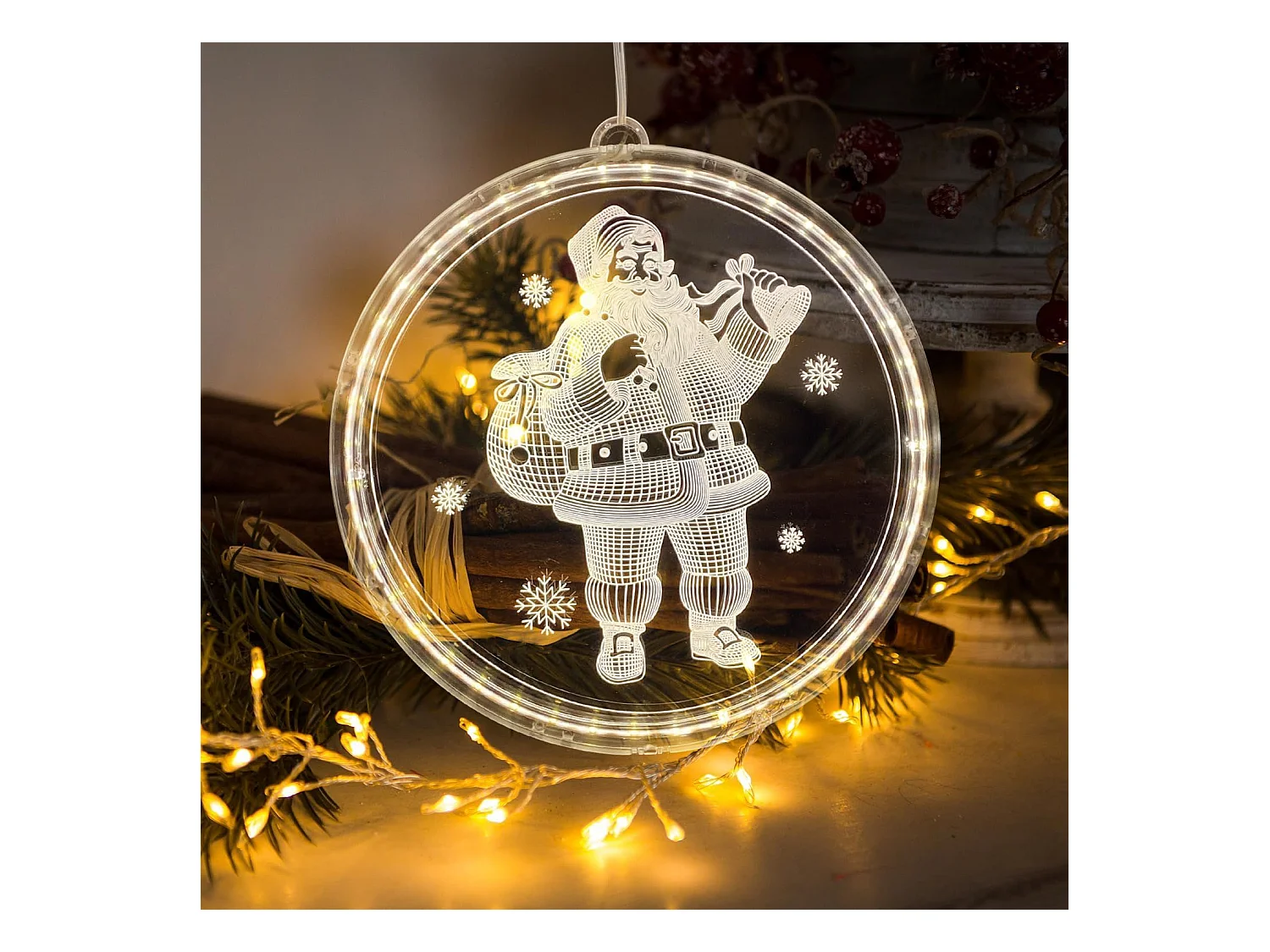 DÉCORATION DE NOËL PÈRE NOËL LED CD003  GREY