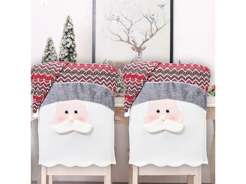 HOUSSE DE CHAISE DE NOËL YX22020 4pcs LIGHT GREY