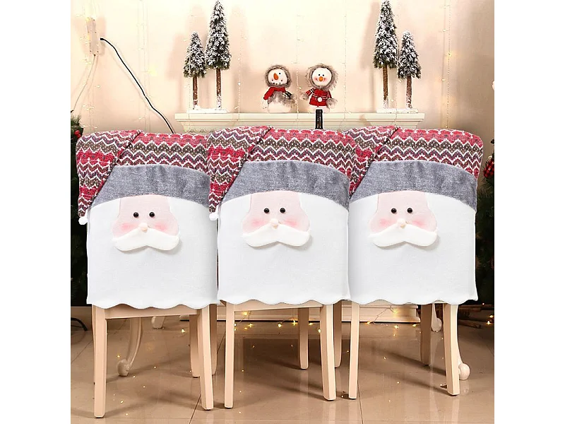 HOUSSE DE CHAISE DE NOËL YX22020 4pcs LIGHT GREY