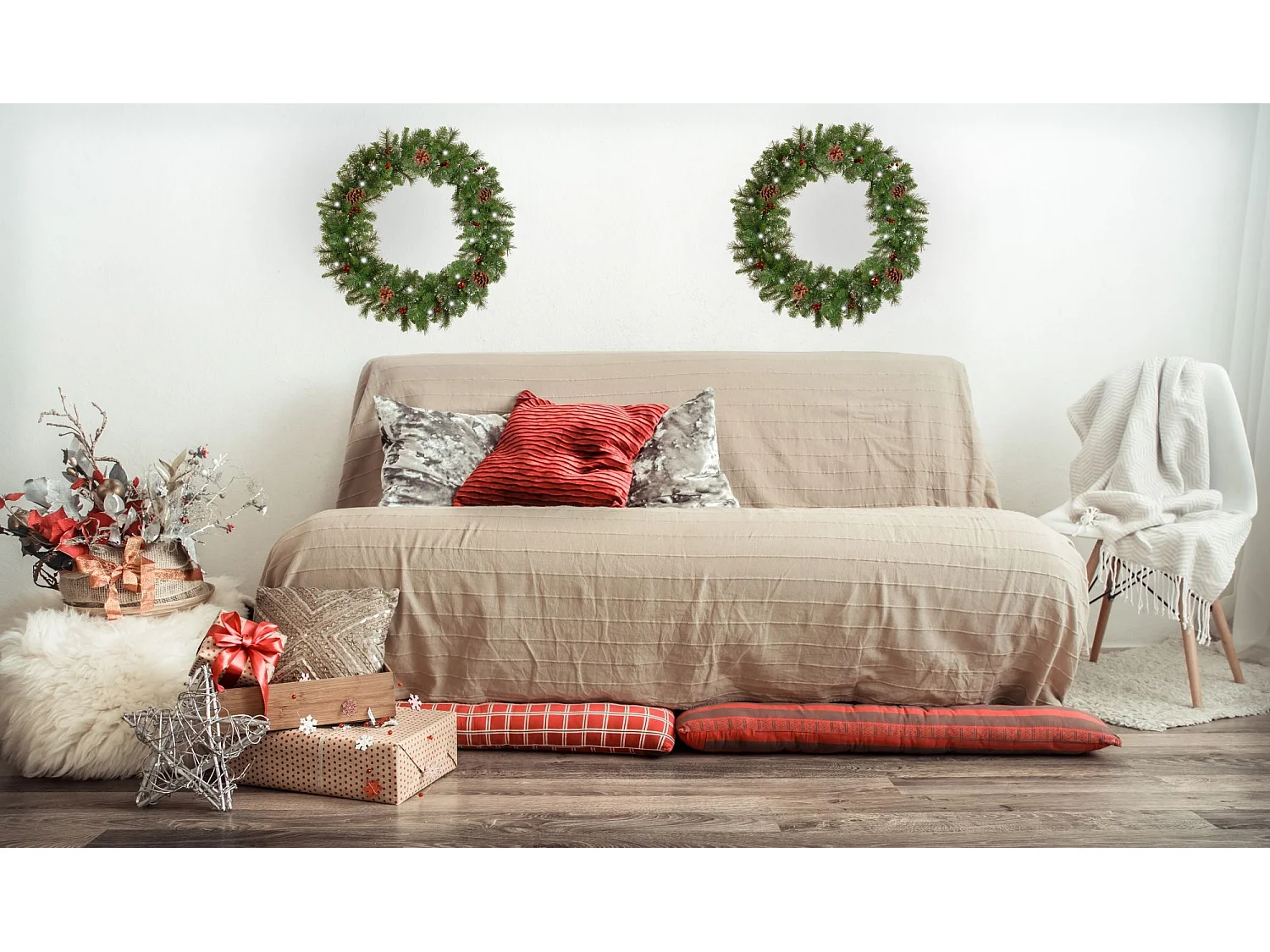 COURONNE DE NOËL LED CHR-06524 60CM DARK GREEN