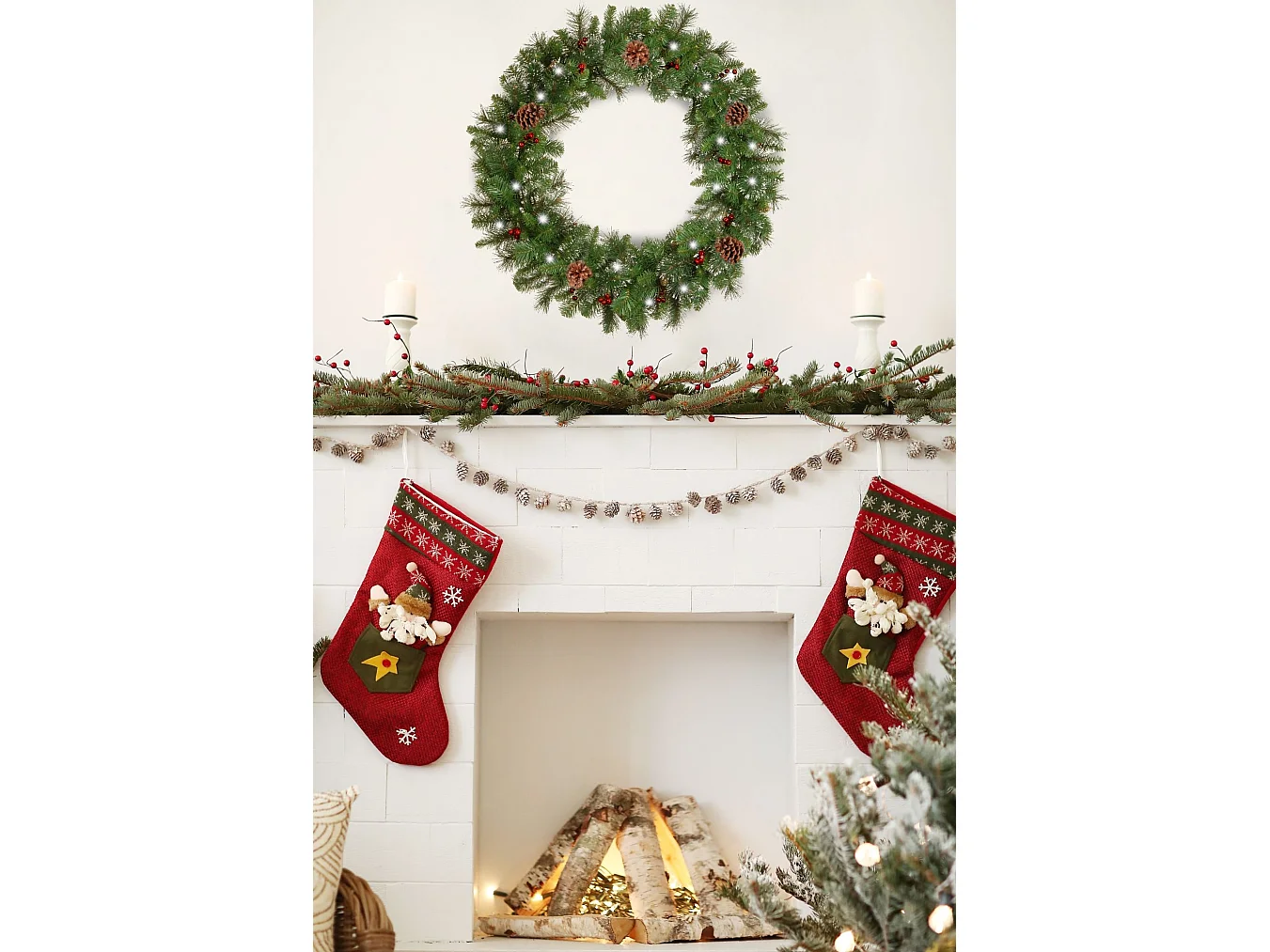 COURONNE DE NOËL LED CHR-06524 60CM DARK GREEN