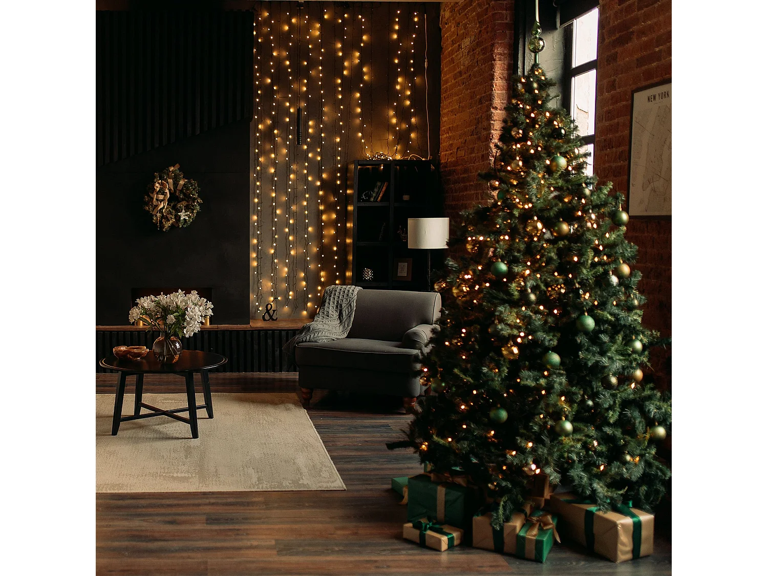 RIDEAU LUMINEUX + TÉLÉCOMMANDE 304 LED GL2007  WHITE