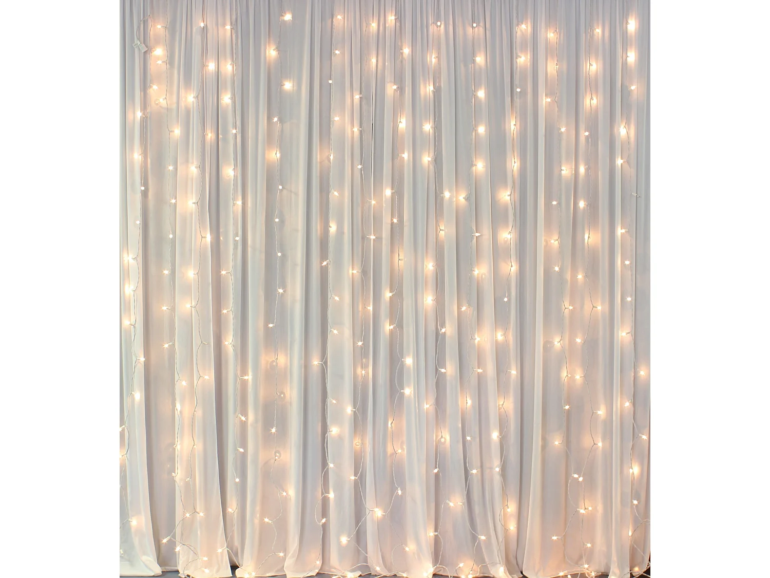 RIDEAU LUMINEUX + TÉLÉCOMMANDE 304 LED GL2007  WHITE