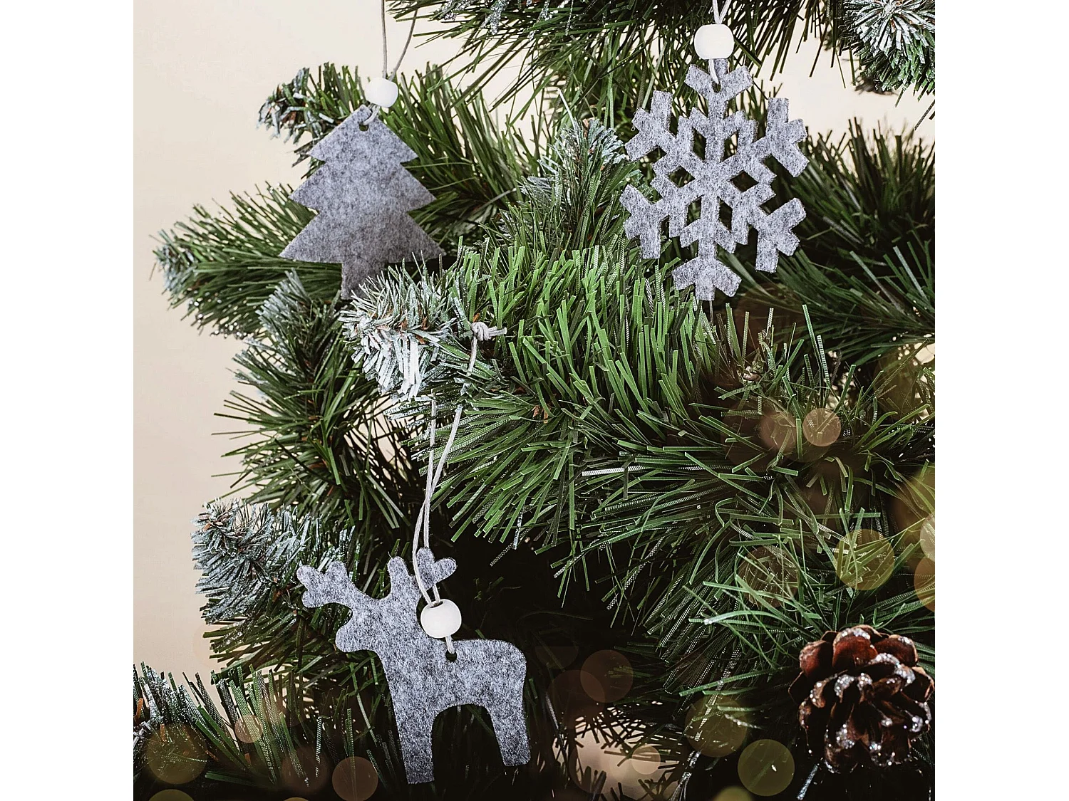 ENSEMBLE DE DÉCORATIONS DE NOËL 42PCS GREY