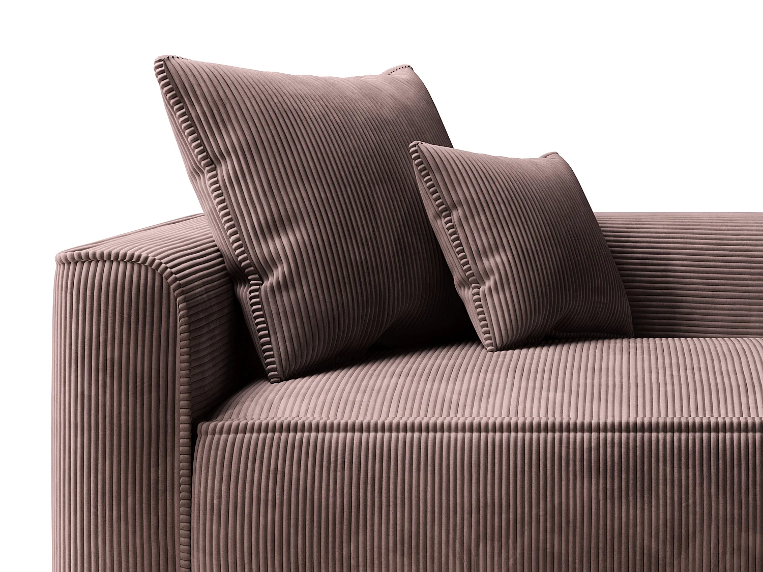 Szezlong prawostronny z różowego sztruksu - PINETA