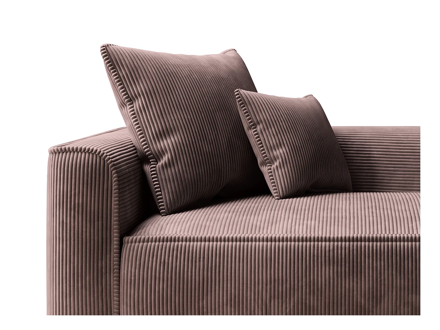 Højrearmet chaiselong i rosa fløjl PINETA