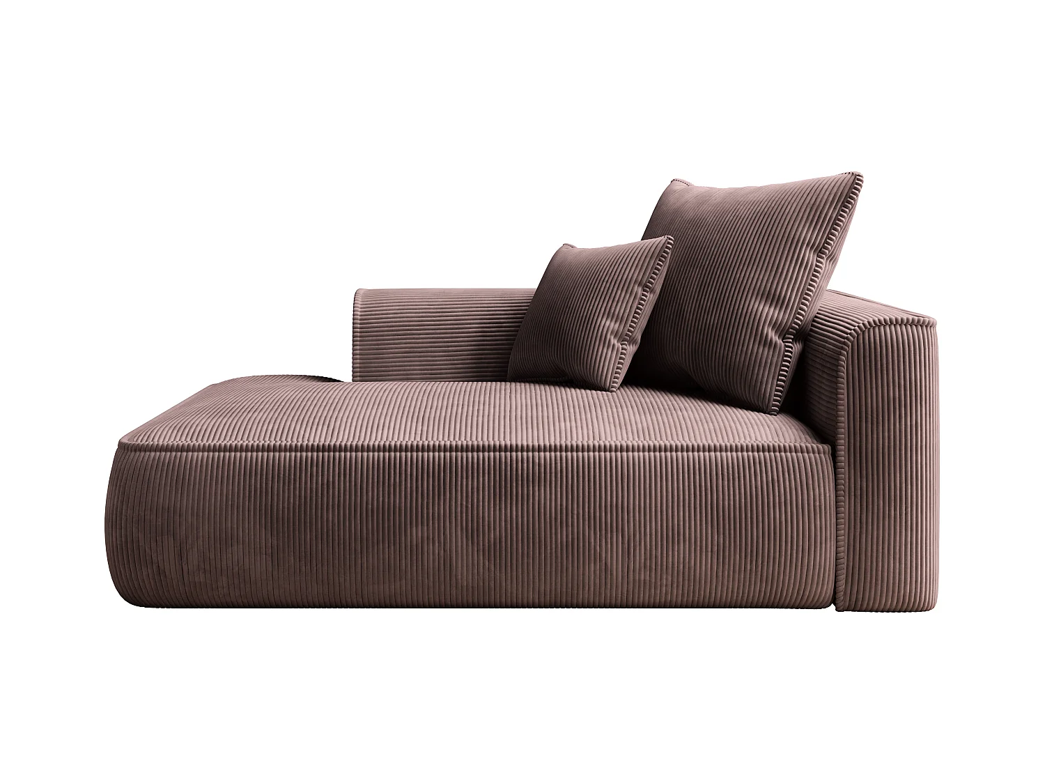 Recamiere - linksseitig - Cord - Rosa - PINETA