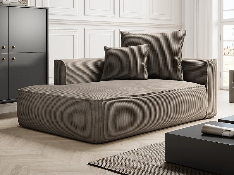 Recamiere - linksseitig - Cord - Taupe - PINETA