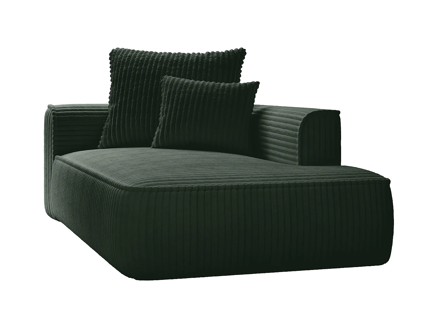 Recamiere - rechtsseitig - grob gerippter Cord - Grün - PINETA