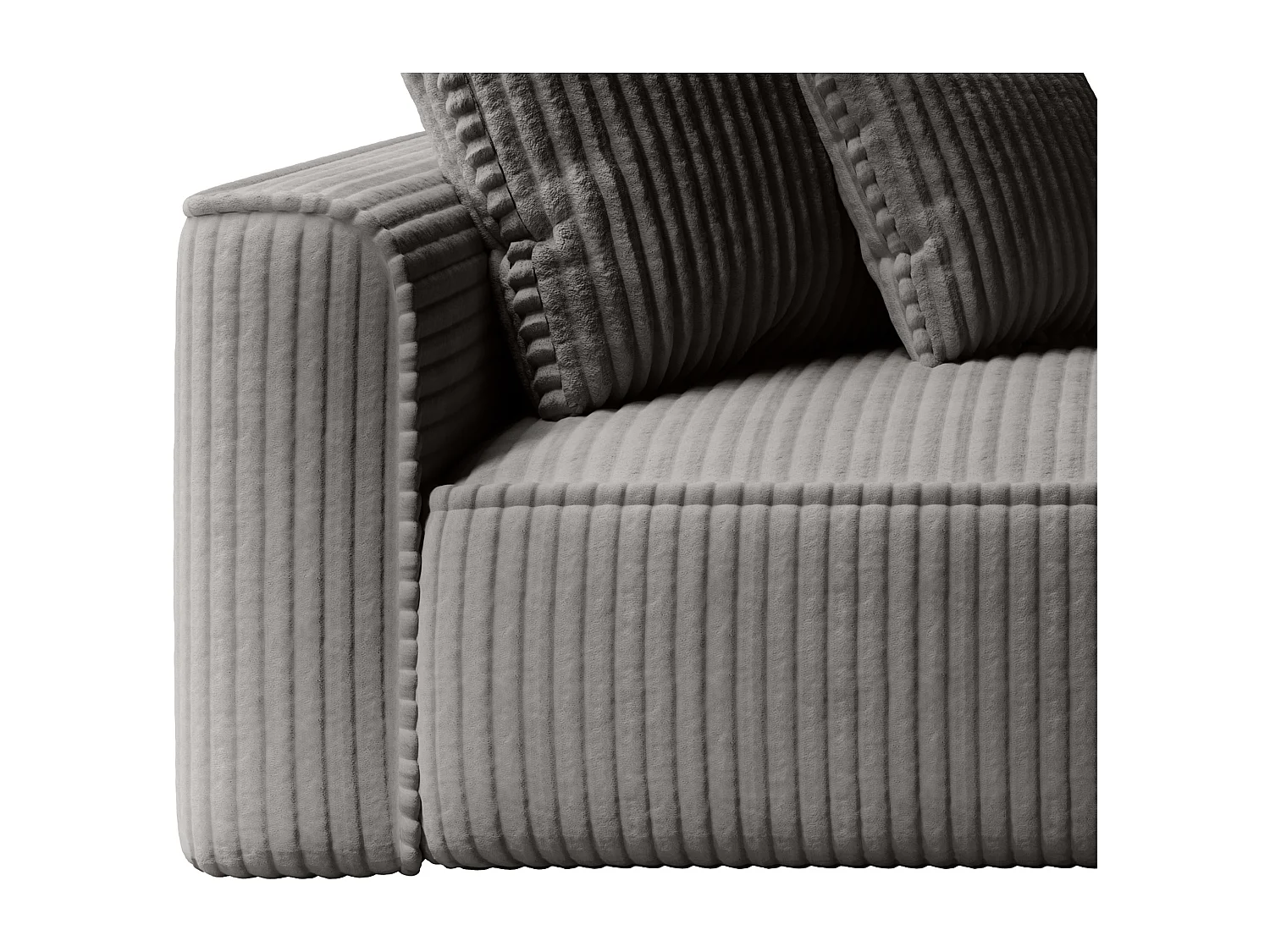 Chaise longue derecha de pana gruesa gris antracita PINETA