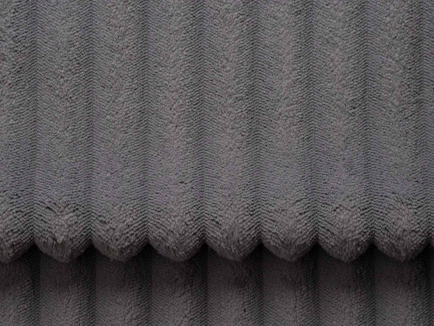 Méridienne gauche en velours côtelé grosses côtes gris anthracite PINETA