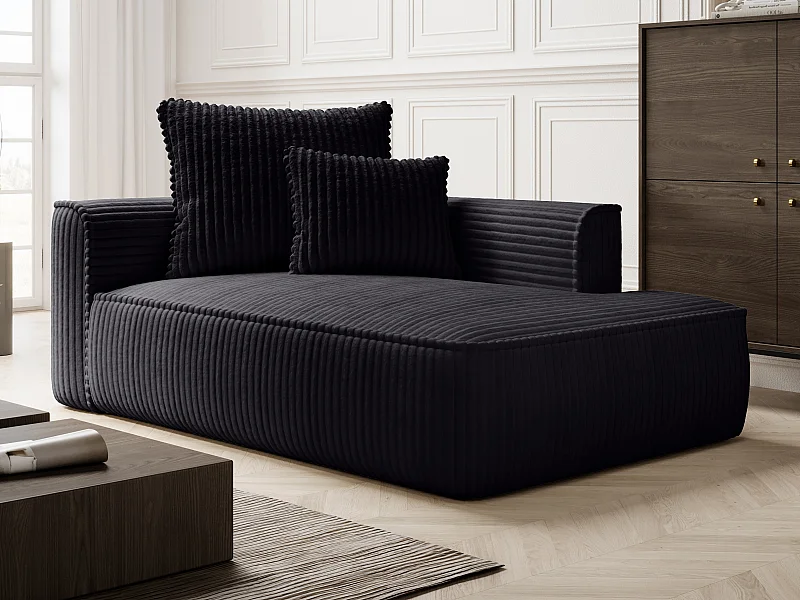 Penisola a destro in velluto a coste grosse Nero - PINETA