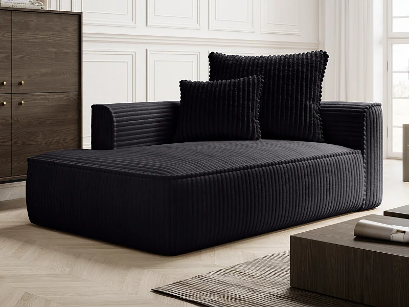 Penisola a sinistra in velluto a coste grosse Nero - PINETA