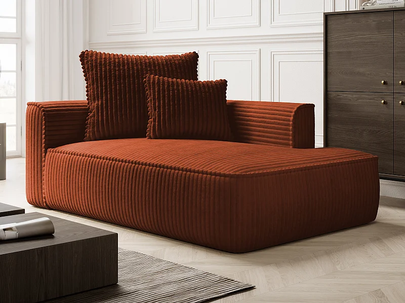 Chaise longue de pana gruesa terracota PINETA