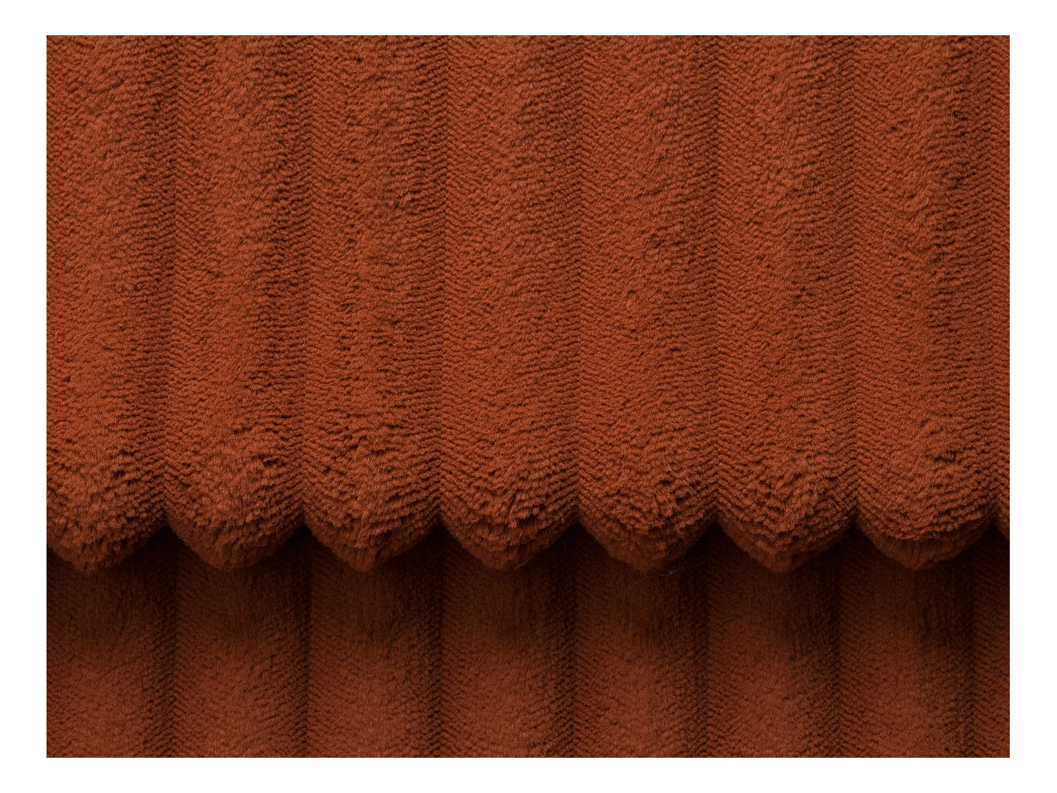 Méridienne droite en velours côtelé grosses côtes terracotta PINETA