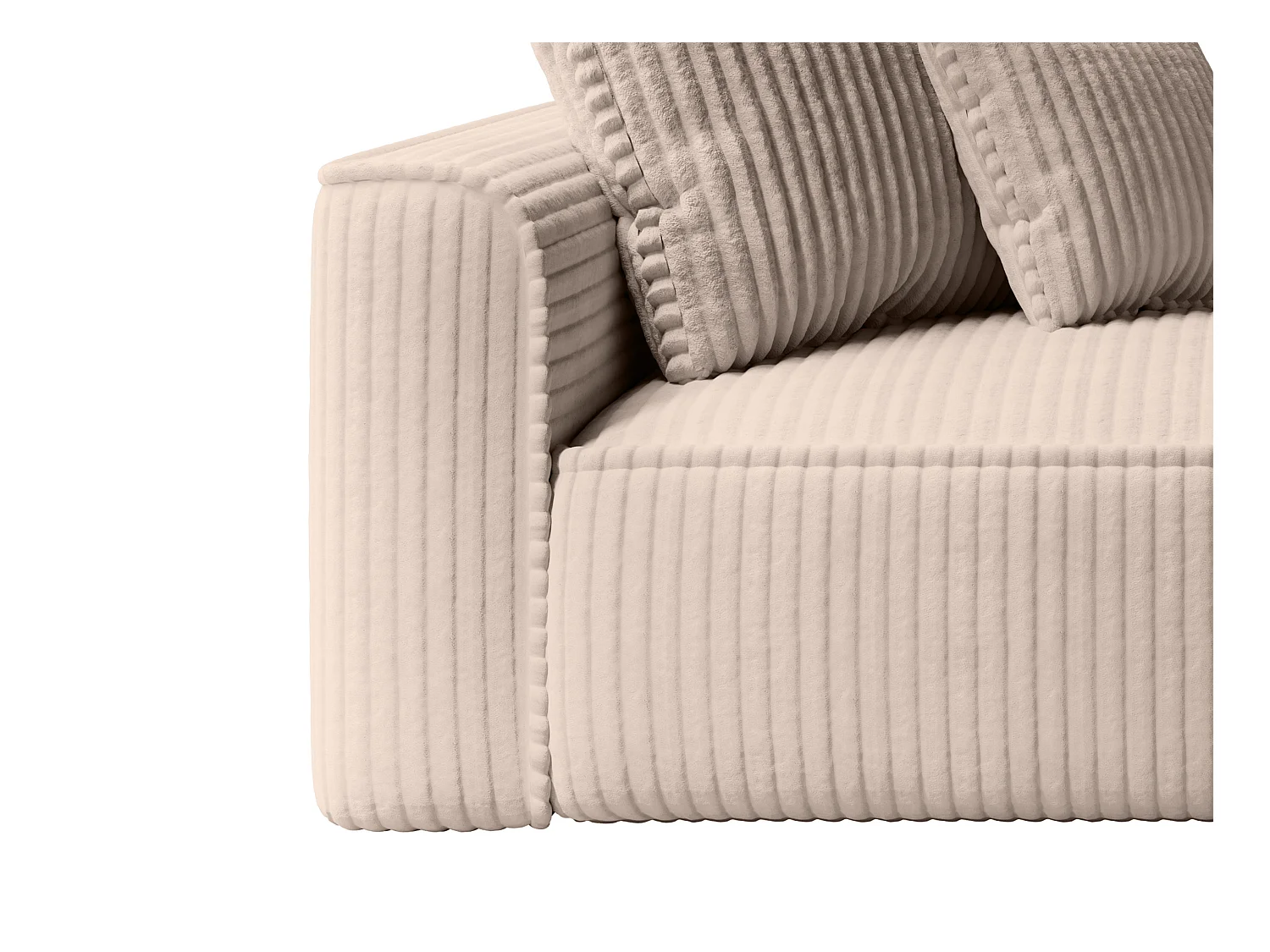 Recamiere - rechtsseitig - grob gerippter Cord - Taupe - PINETA