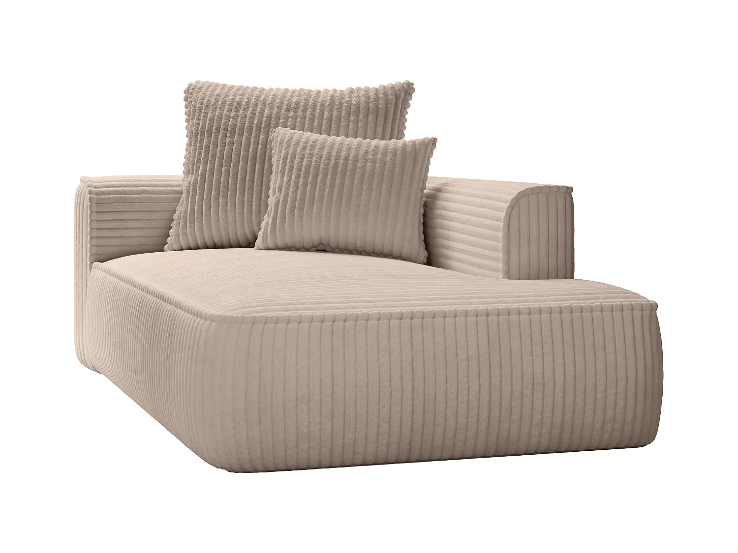 Recamiere - rechtsseitig - grob gerippter Cord - Taupe - PINETA