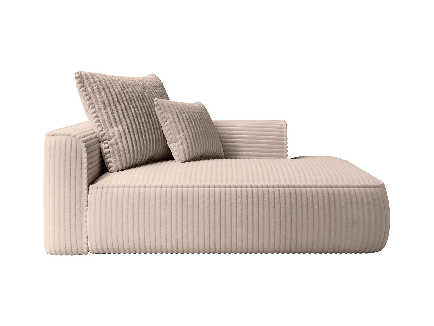 Recamiere - rechtsseitig - grob gerippter Cord - Taupe - PINETA